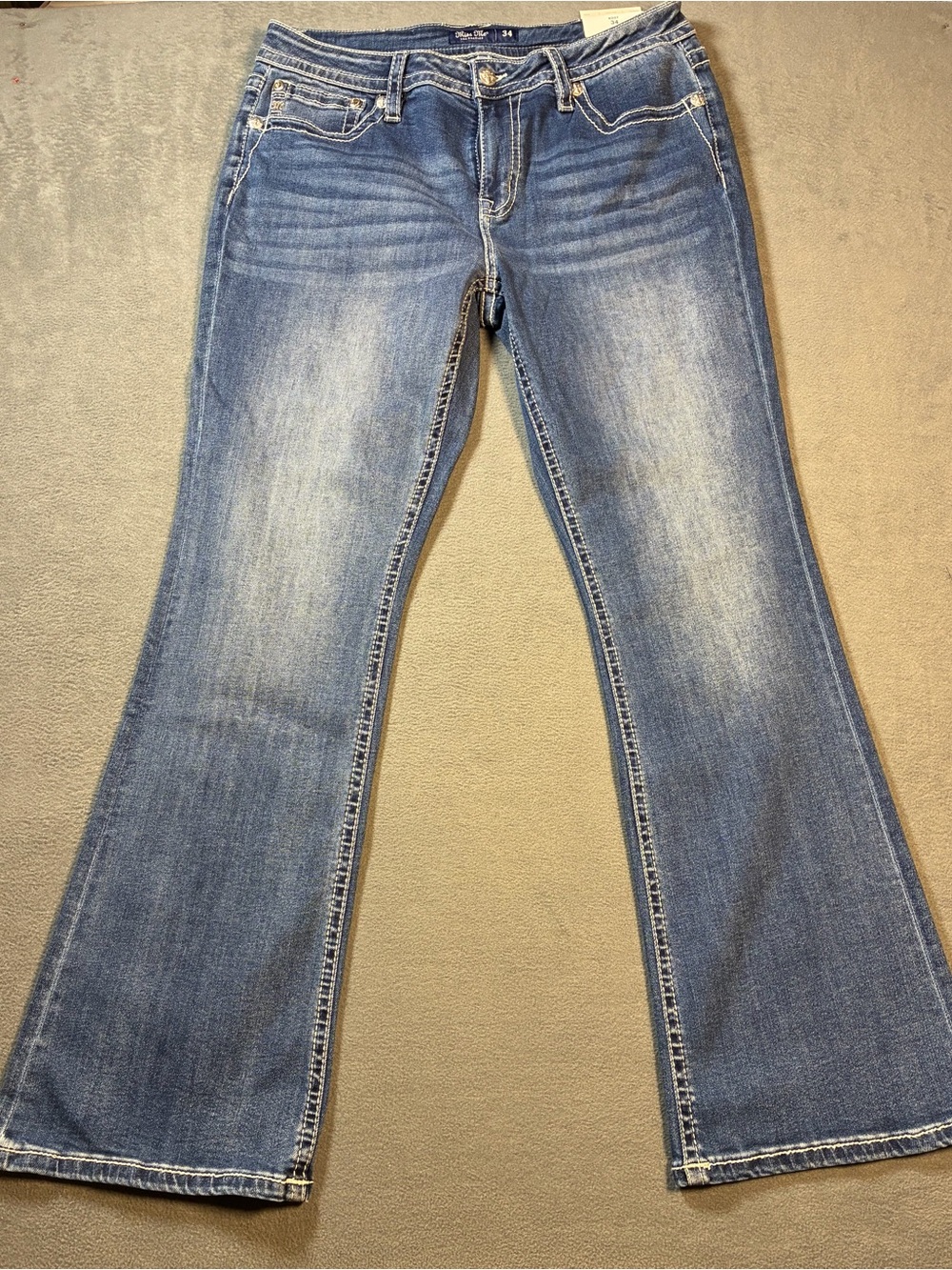 Miss Me Blue Washed Flare Jeans